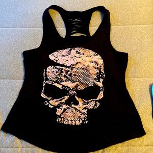 Racerback black tank top